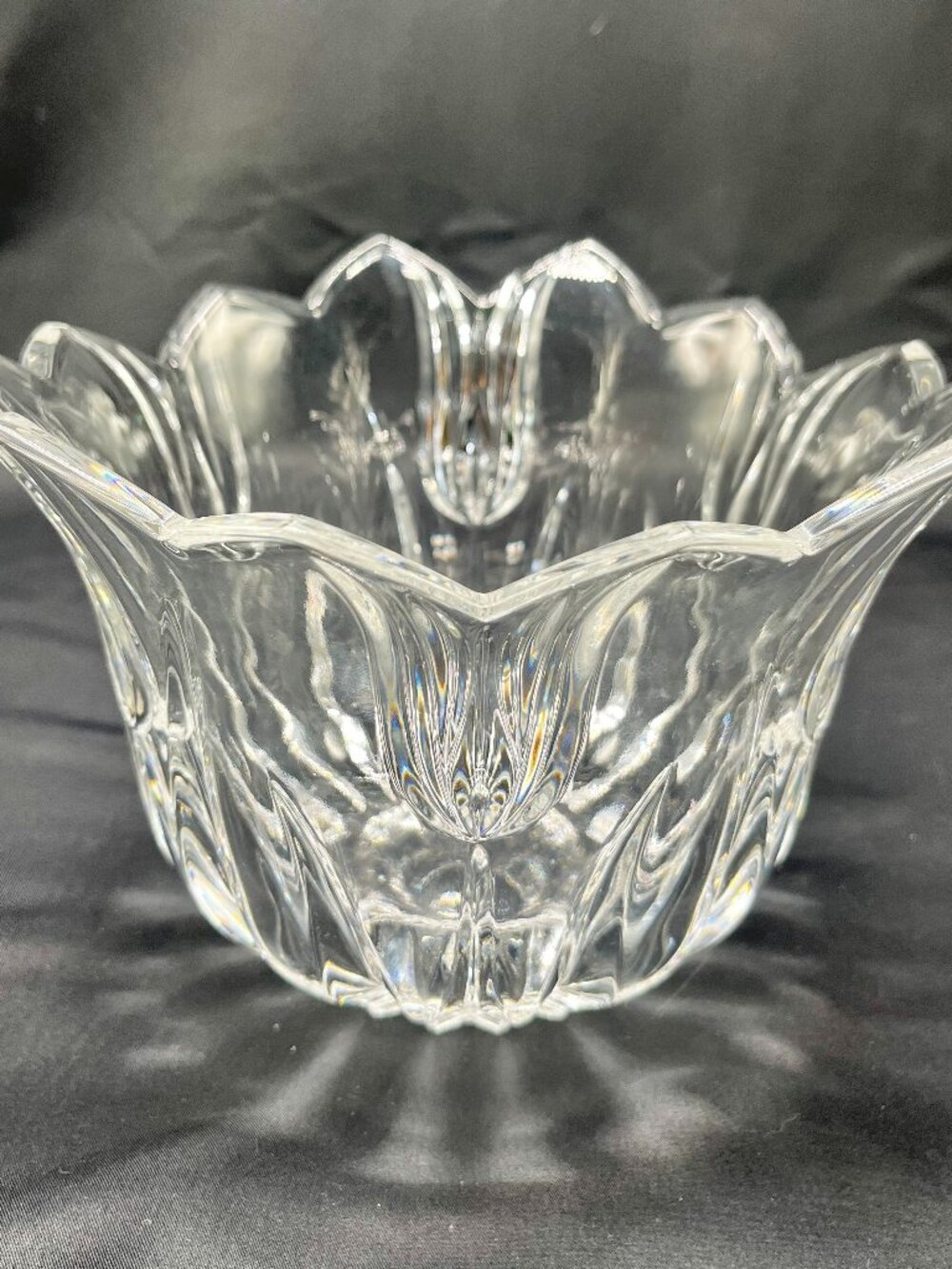 Vintage Gorham Crystal Tulip (or Lotus) Floral Design 8” Round Bowl